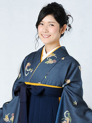 紺 雪月花に飛び＋紺無地袴